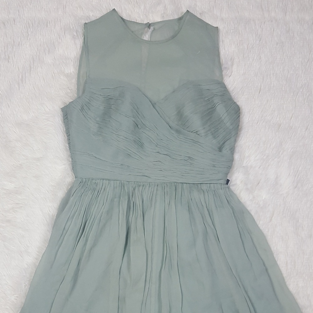 J. Crew Heidi Mint Chiffon Bridesmaid Silk Dress